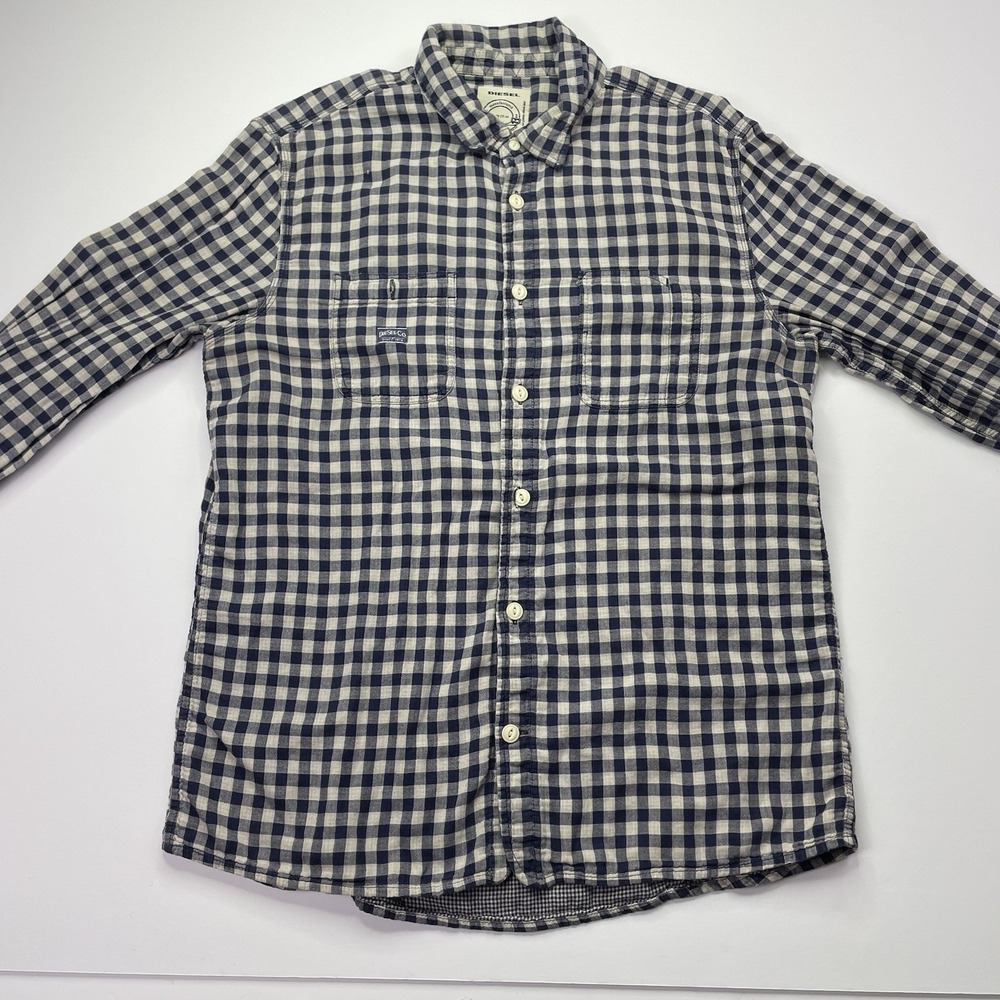 Vintage Diesel Button Shirt Men's XL Long Sleeve Plaid Casual Flannel Checkered